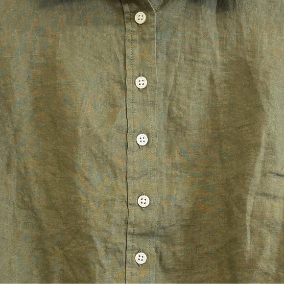 NWT Talbots Linen Popover Shirt In Green Women's Size XS - Picture 5 of 8